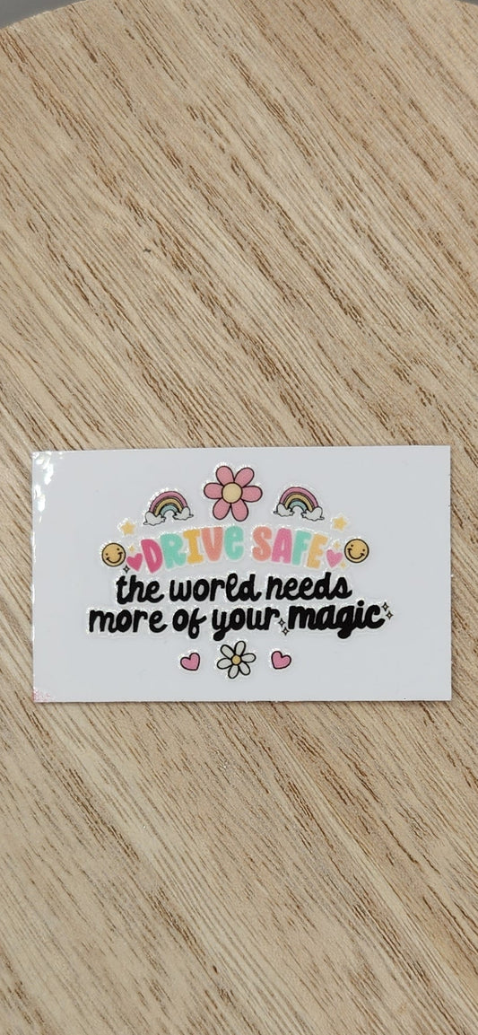 Drive Safe - 1.25 by 2.25 inches Mini UVDTF