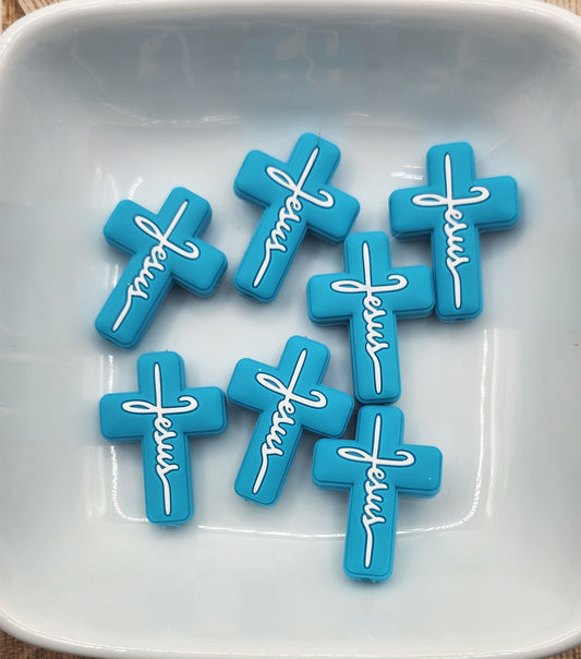 Jesus Cross Silicone focal bead
