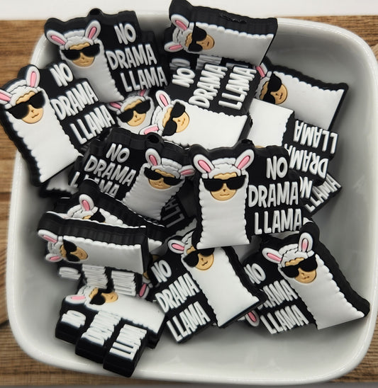 No Drama Llama silicone focal bead