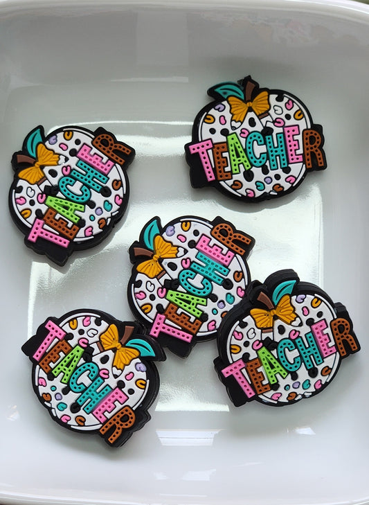 Teacher Themed Silicone focal beads