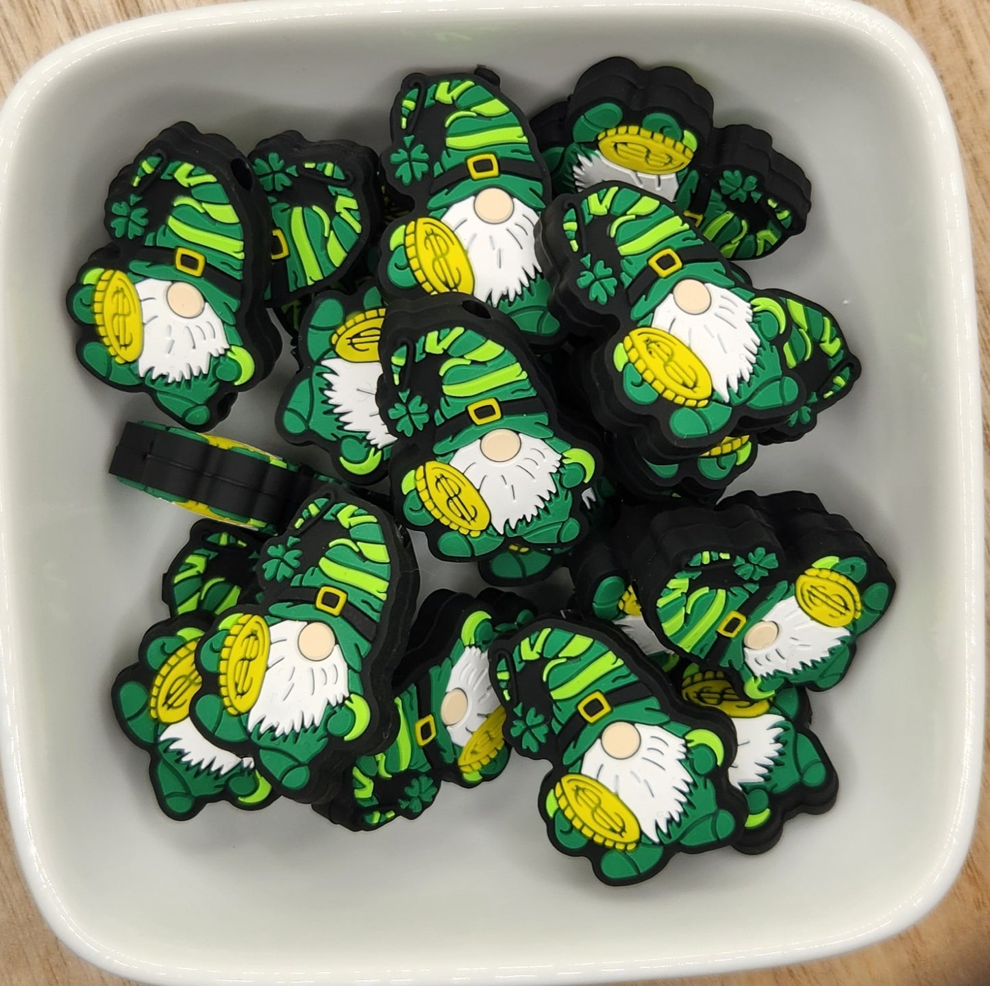 St Patrick's Day Themed Silicone focal beads