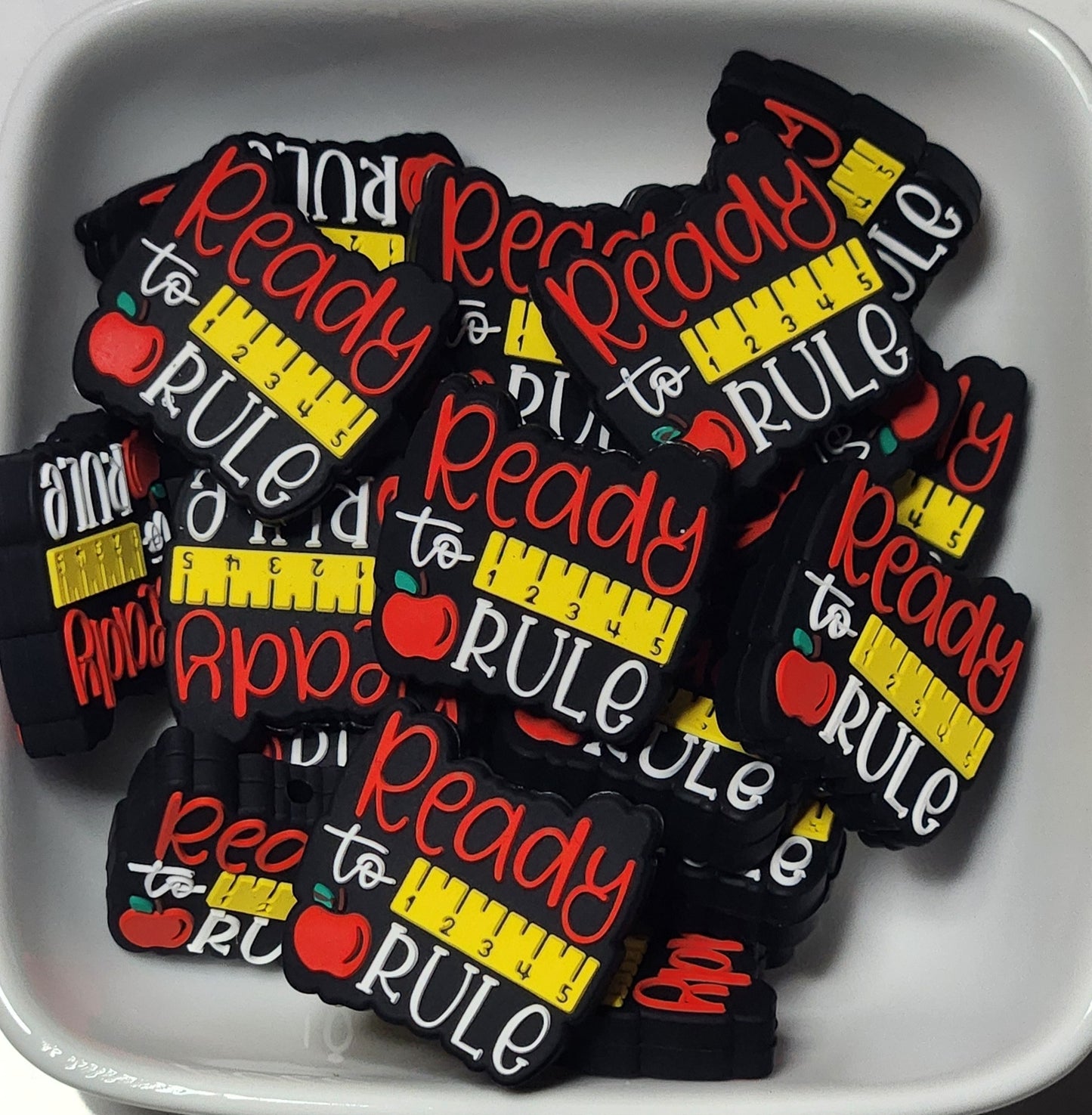 Teacher Themed Silicone focal beads