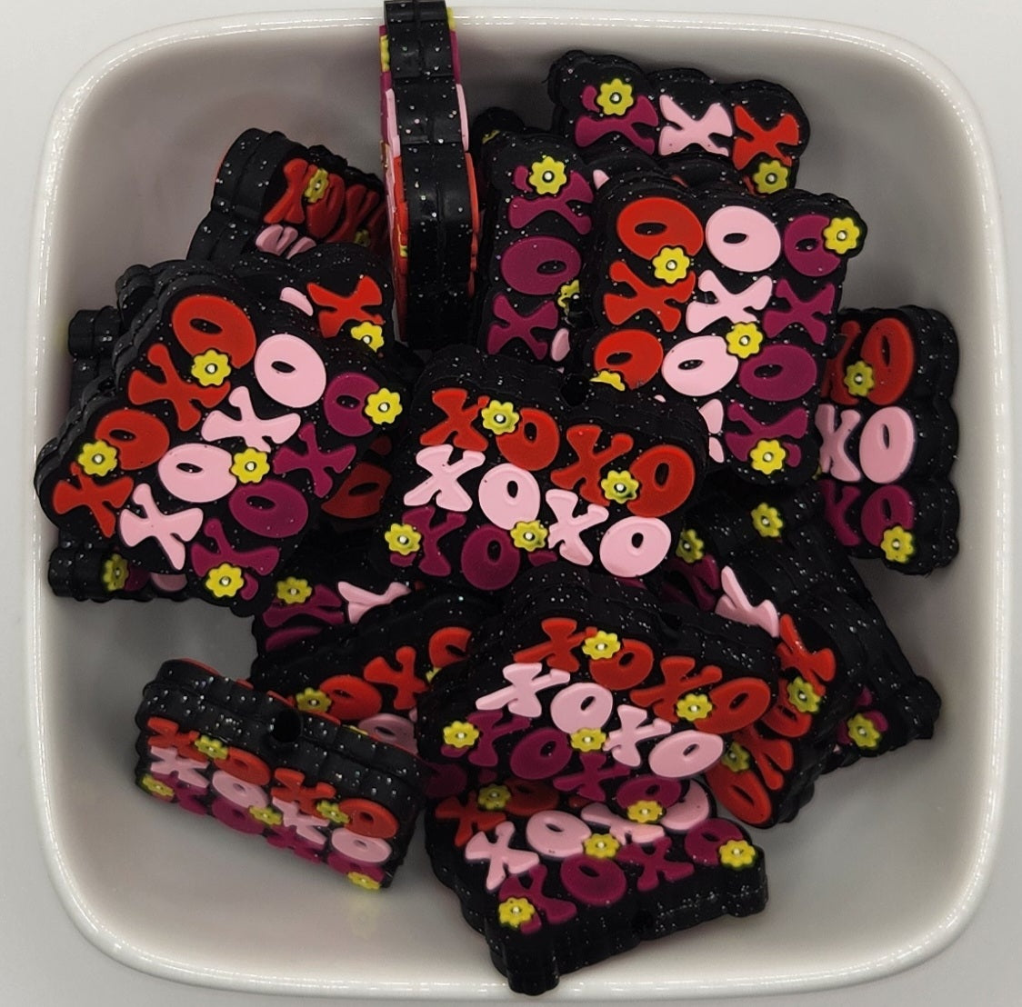 Valentines Themed Silicone focal beads