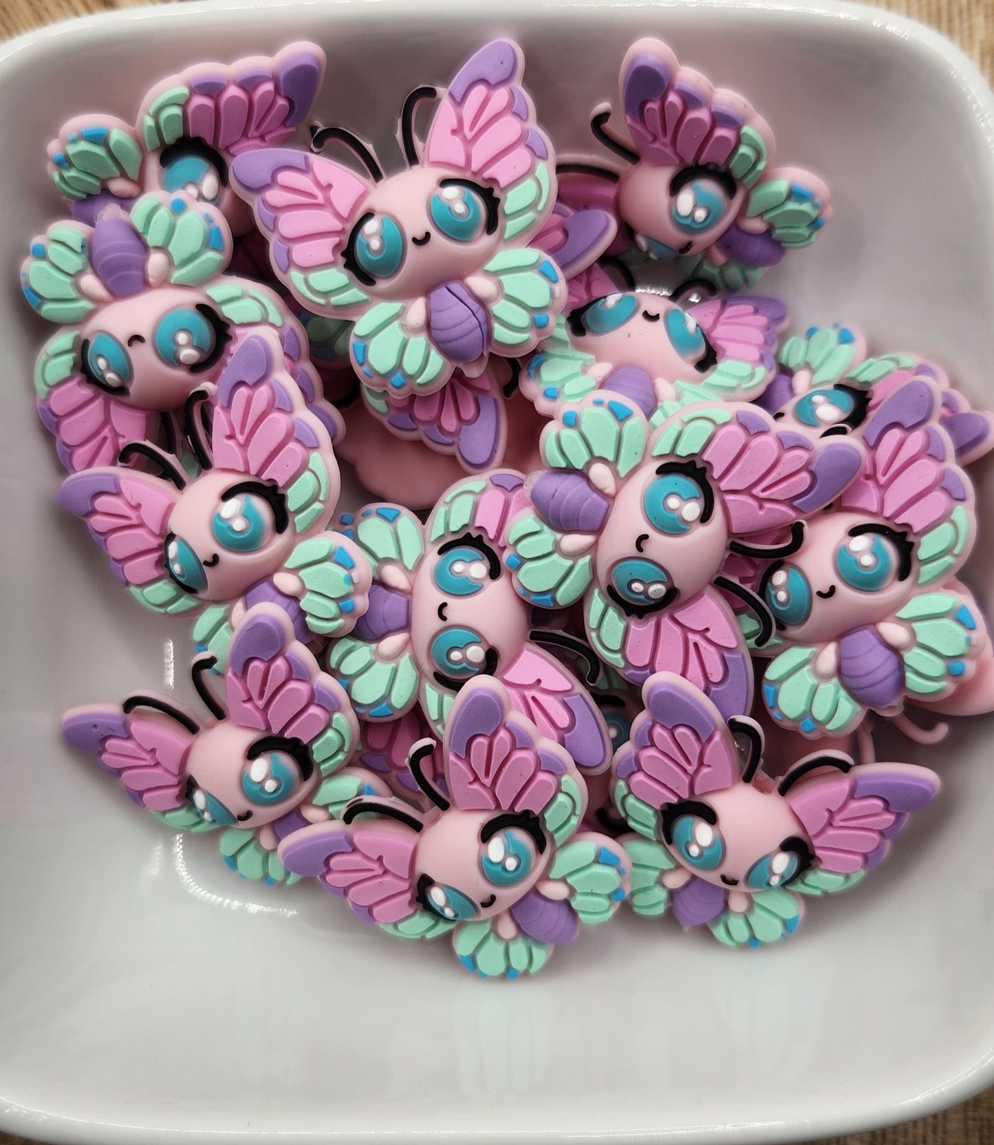 3D Butterfly Silicone focal bead