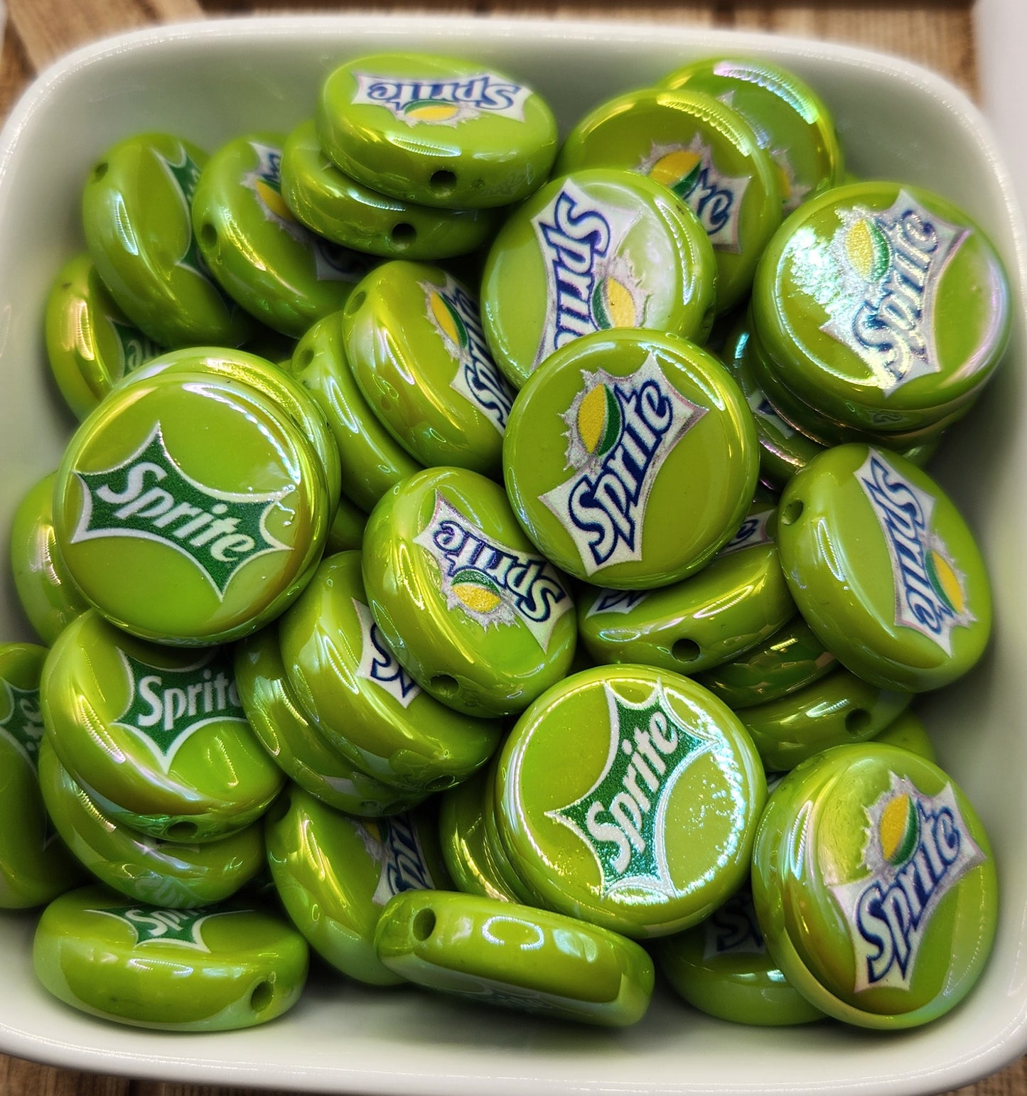 Acrylic Lemon Lime focal beads