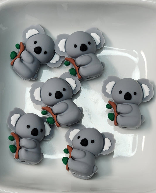3D Koala Silicone focal bead