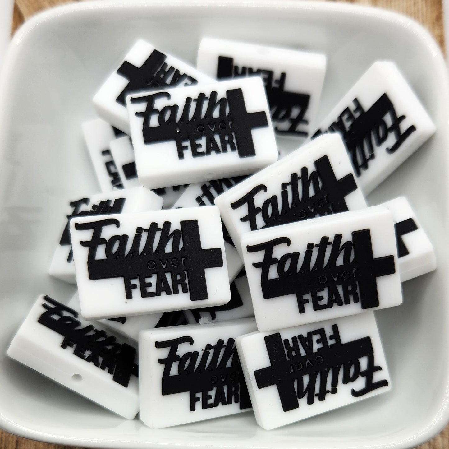 Faith over Fear silicone focal bead