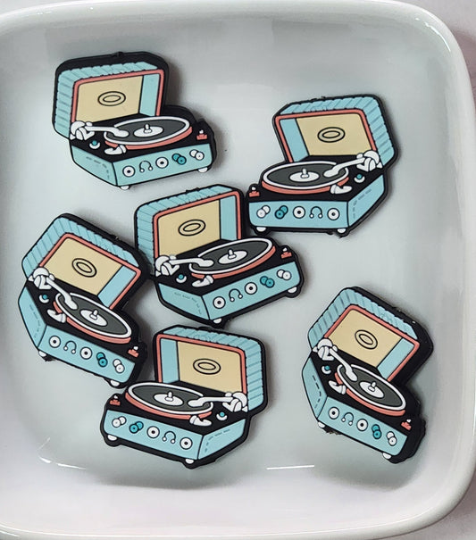 Record Player Silicone focal bead