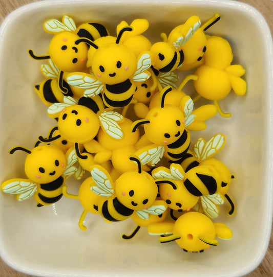 Bumble Bee Silicone focal bead