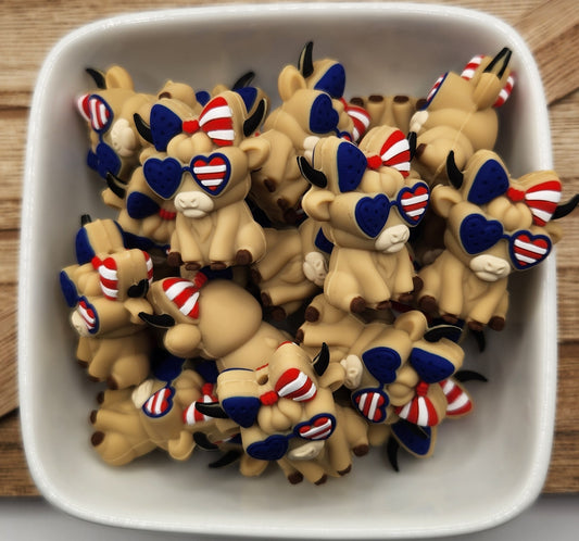 Patriotic Themed Silicone focal beads