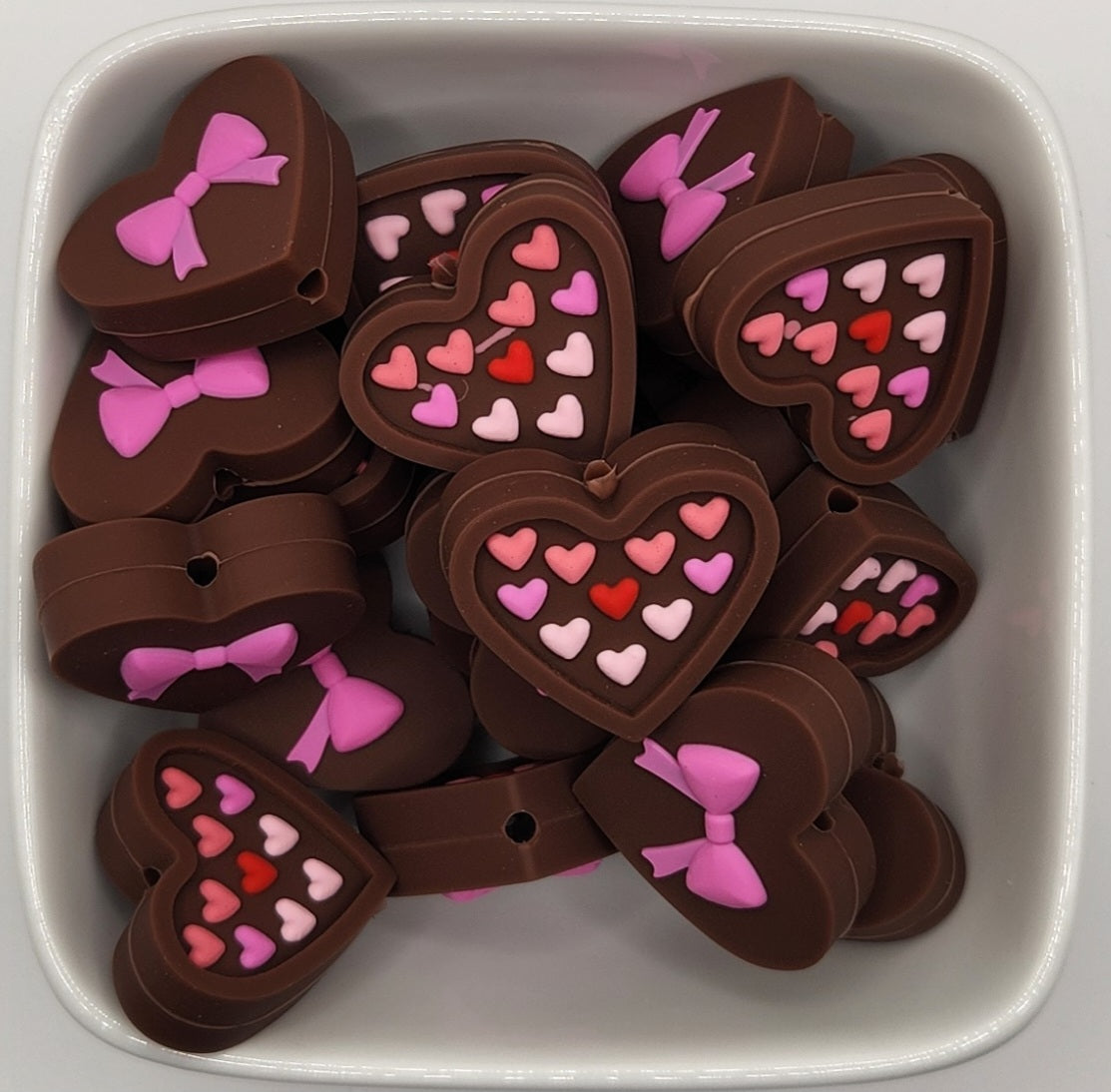 Valentines Themed Silicone focal beads
