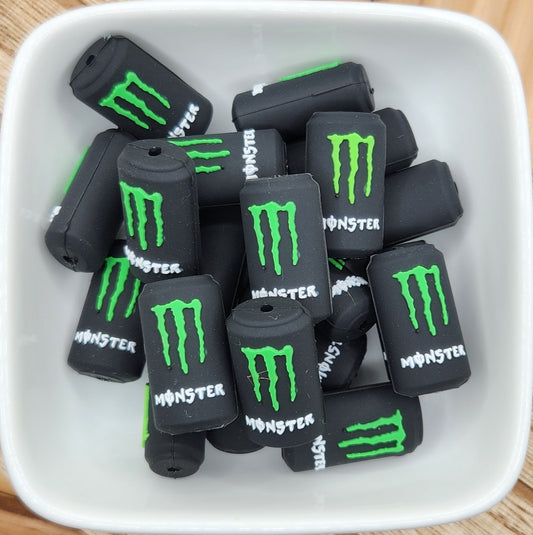 3D Monster Drink Silicone focal bead