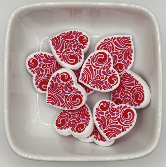 Valentines Themed Silicone focal beads