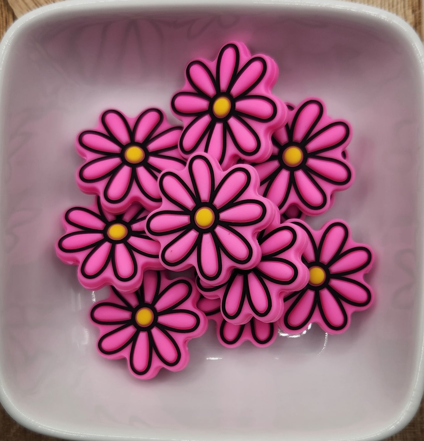 Flower power silicone focal bead