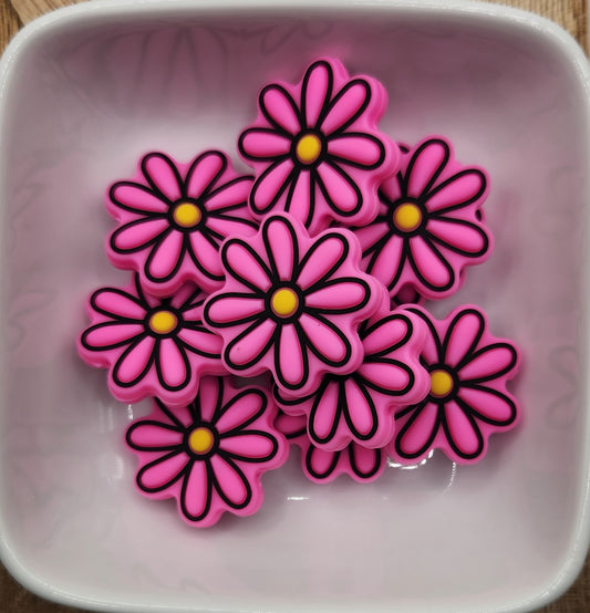 Flower power silicone focal bead