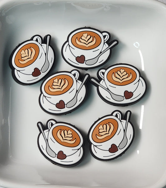 Coffee Themed Silicone focal beads