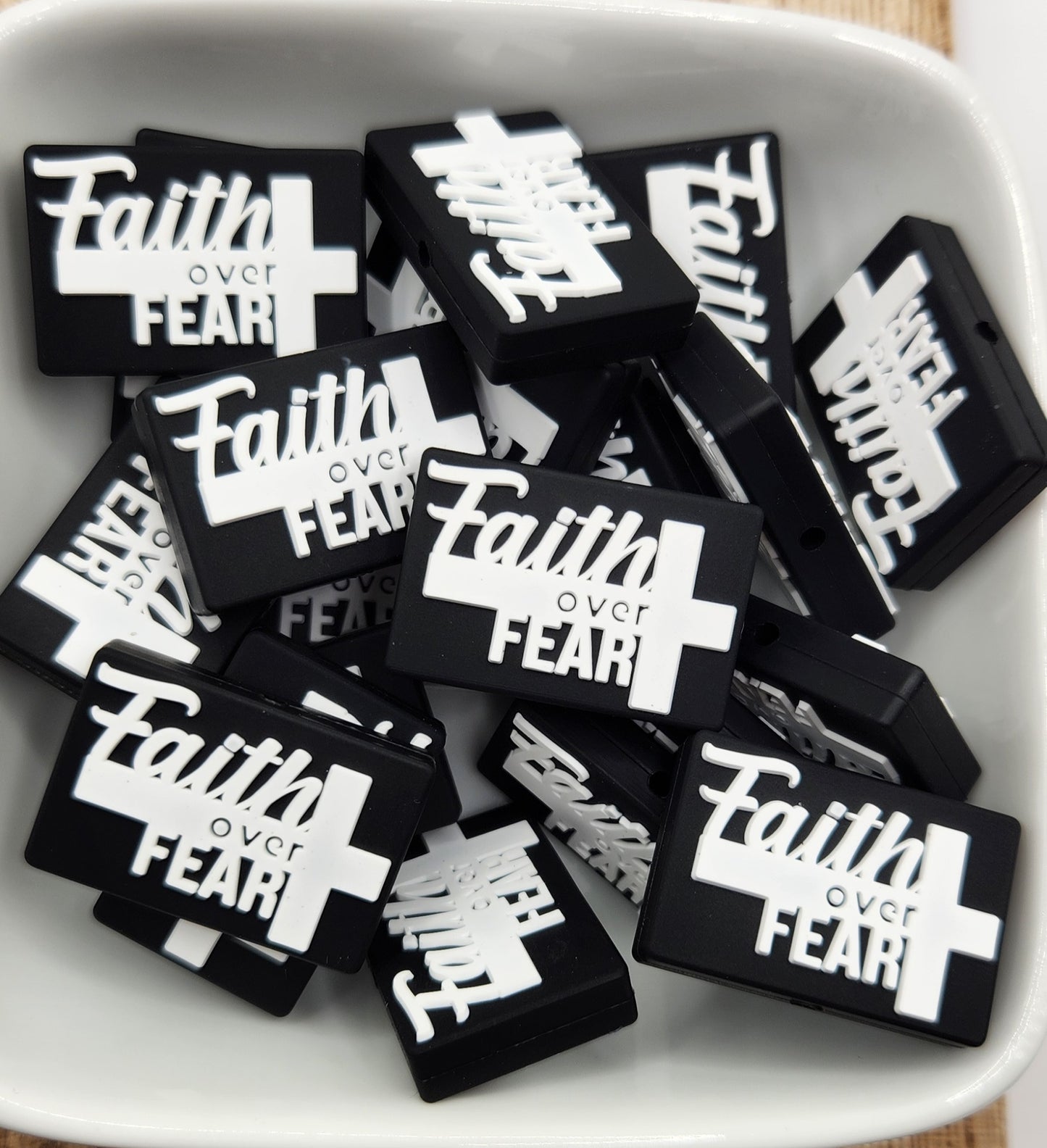 Faith over Fear silicone focal bead