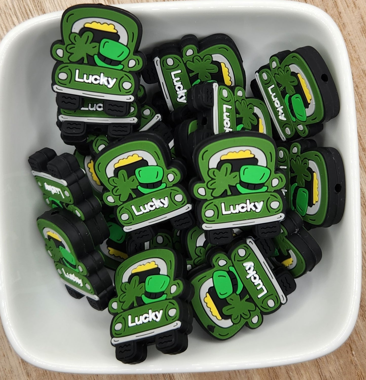 St Patrick's Day Themed Silicone focal beads