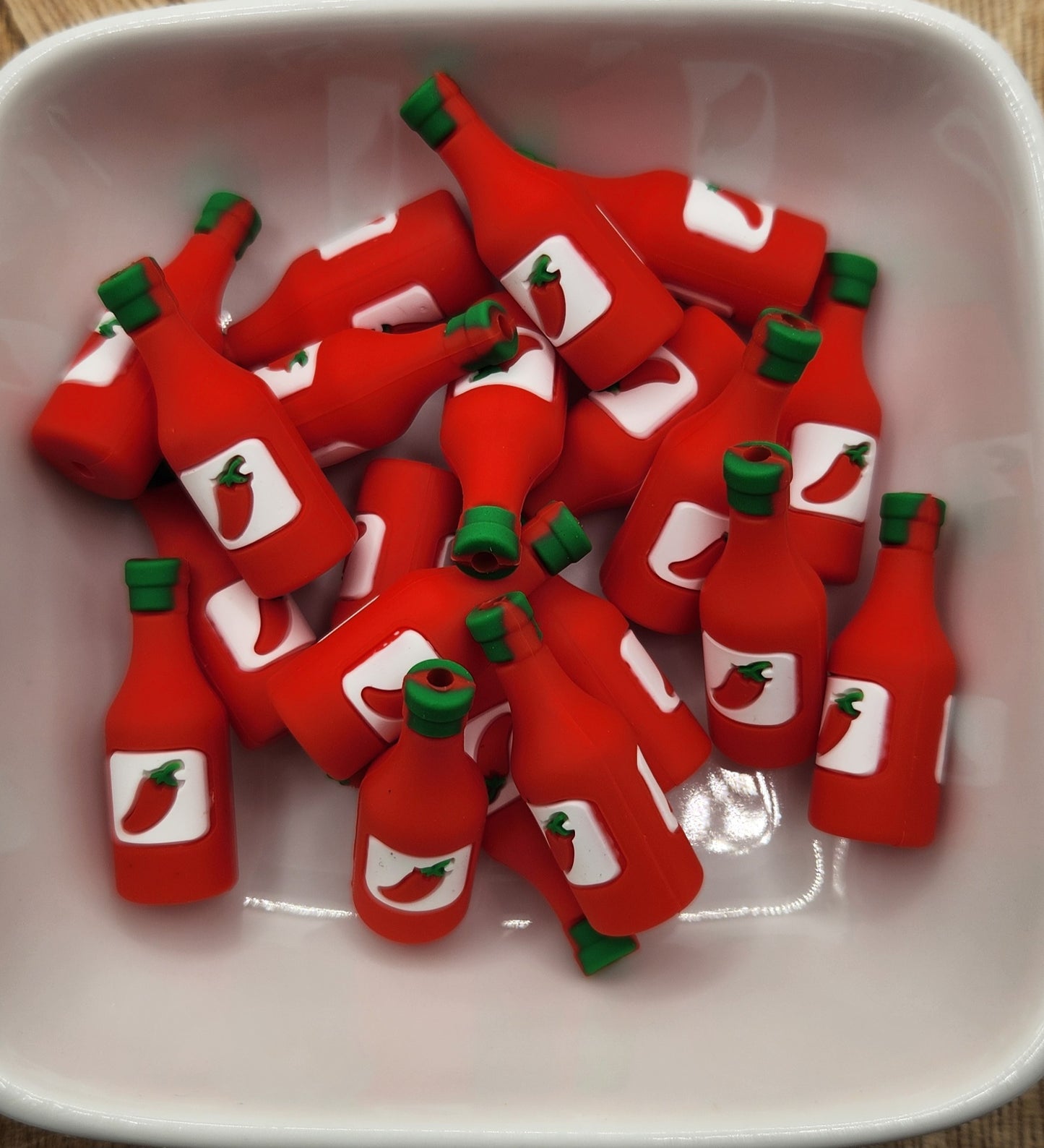 3D Hot Sauce Silicone focal bead