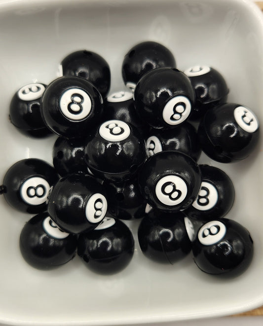 Eight ball silicone focal bead