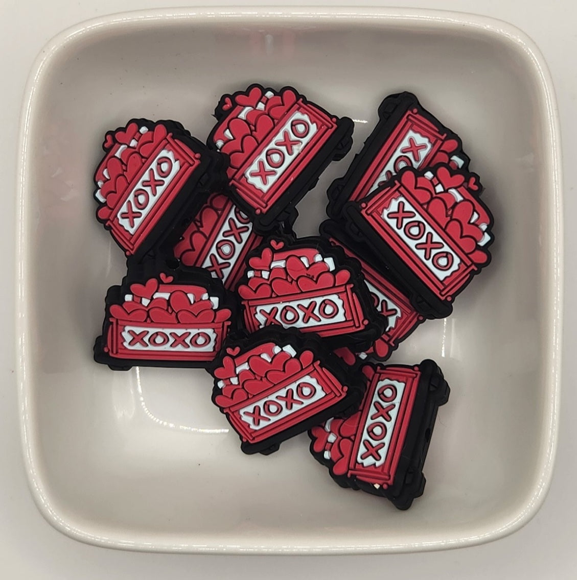 Valentines Themed Silicone focal beads