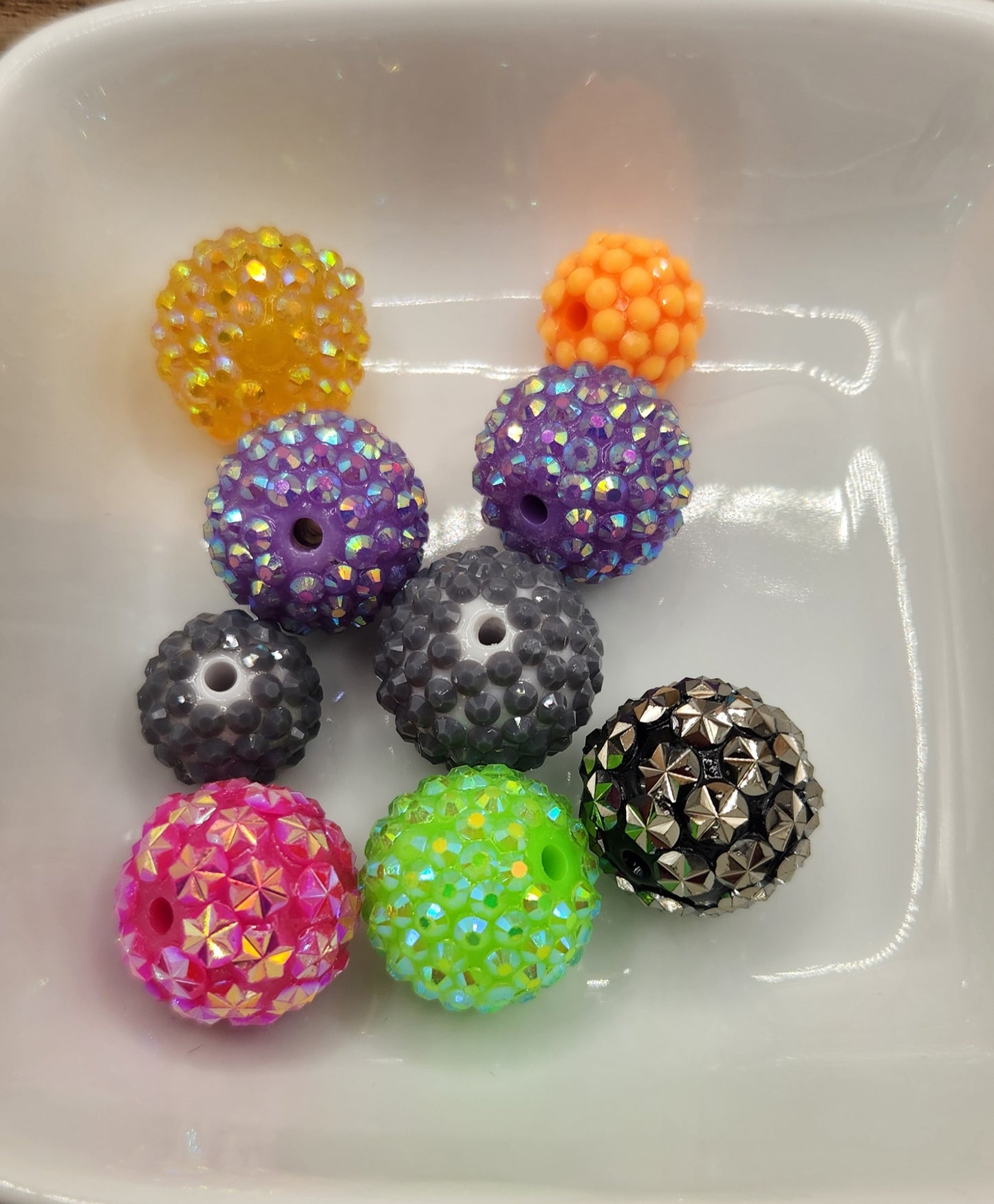 12-20 mm Rhinestone Bead Mixed Bag 9 count