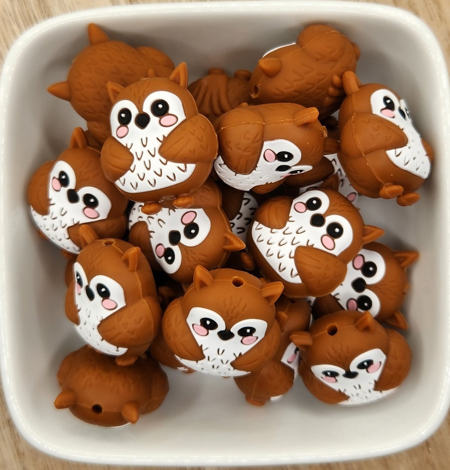 3D Owl (large) Silicone focal bead