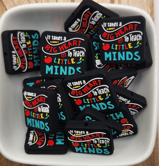 Big heart Little minds Silicone focal bead
