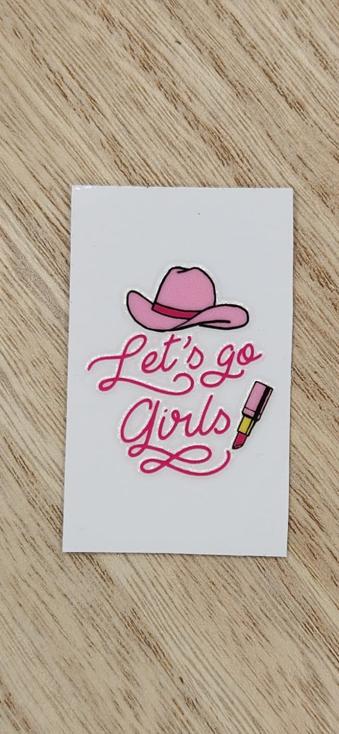 Let's go Hat- 1.25 by 2.25 inches Mini UVDTF