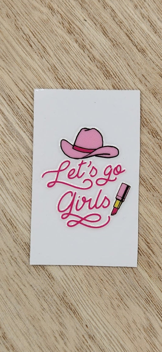 Let's go Hat- 1.25 by 2.25 inches Mini UVDTF