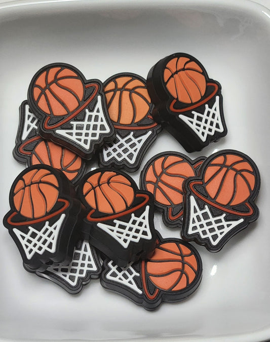 Basketball Hoop Silicone focal beads
