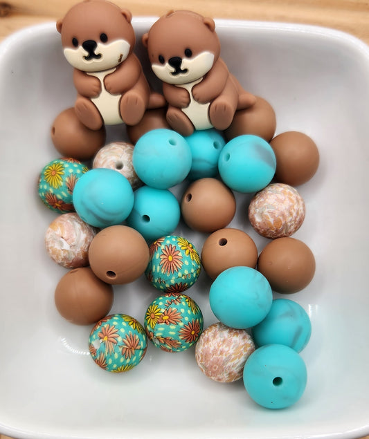 15 mm Silicone Bead Mixed Bags 30-60 beads, some focals