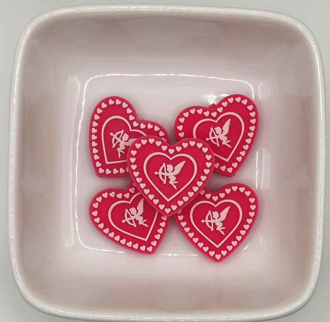 Valentines Themed Silicone focal beads