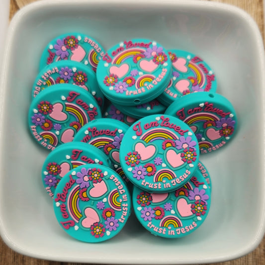 I am loved silicone focal bead