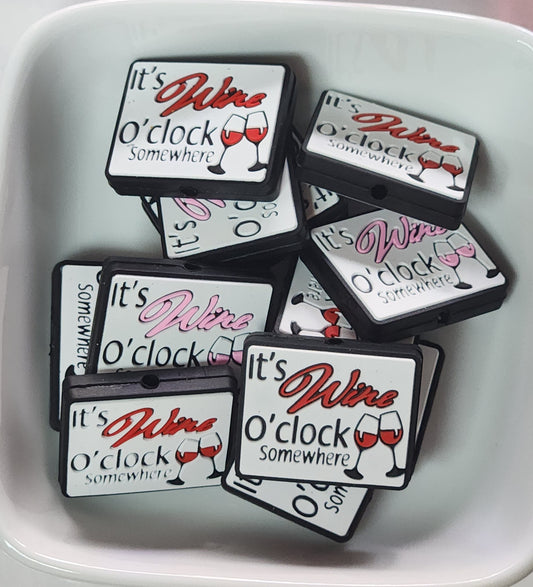 Wine O'Clock Silicone focal beads