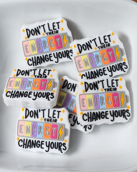 Quote Themed 3 Silicone focal beads