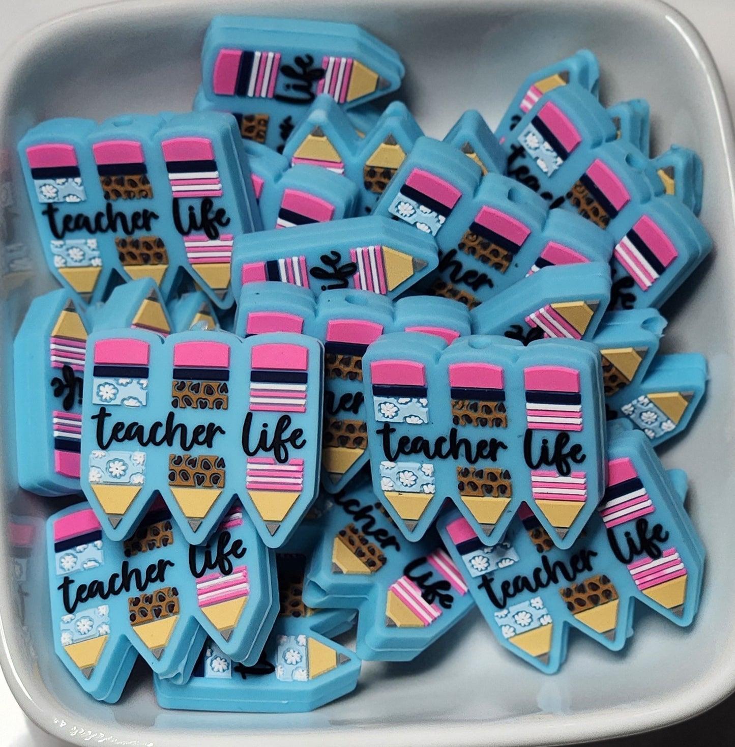 Teacher Themed Silicone focal beads