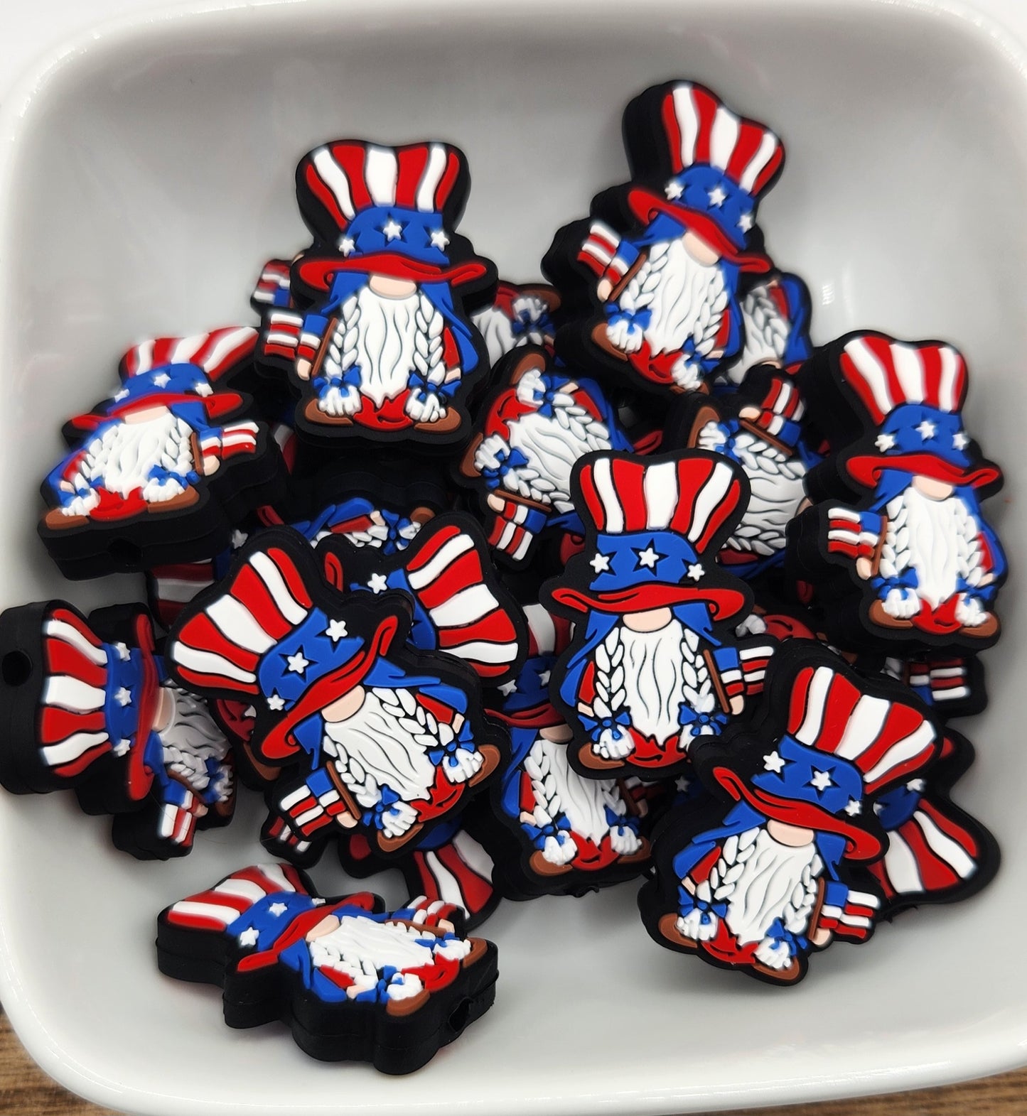Patriotic Themed Silicone focal beads