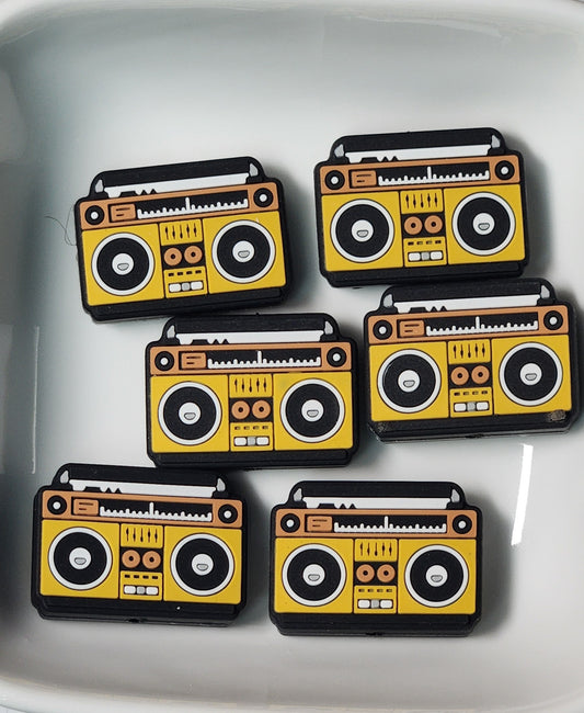 Boombox Silicone focal bead