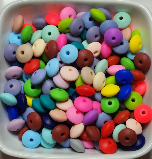 12 mm Silicone Lentil spacers 40 count mixed