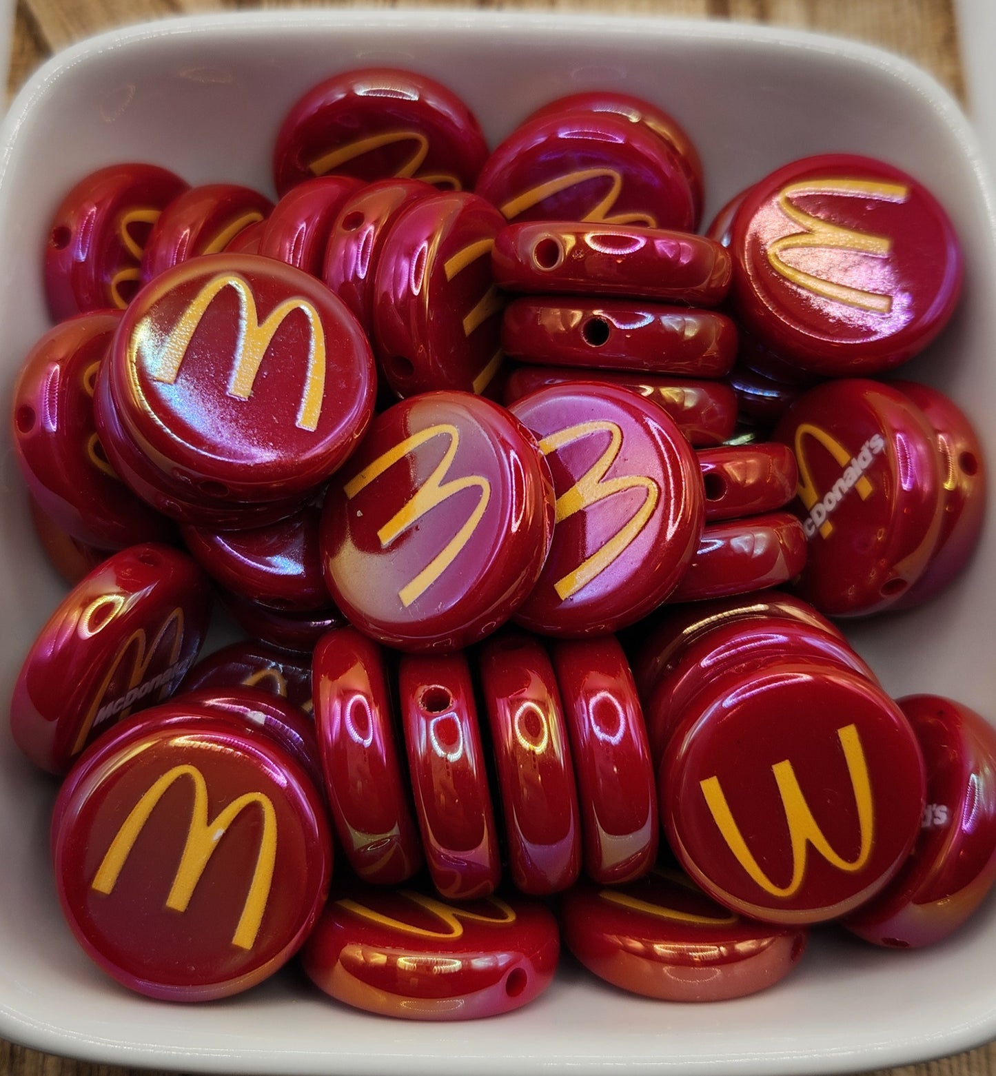 Acrylic Golden Arches focal beads
