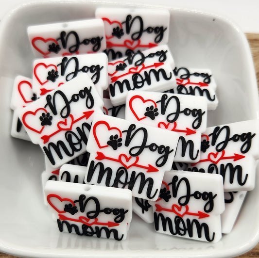 Dog mom silicone focal bead