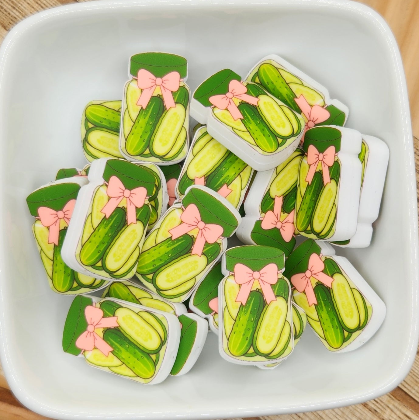 Bow Pickle Jar Silicone focal bead