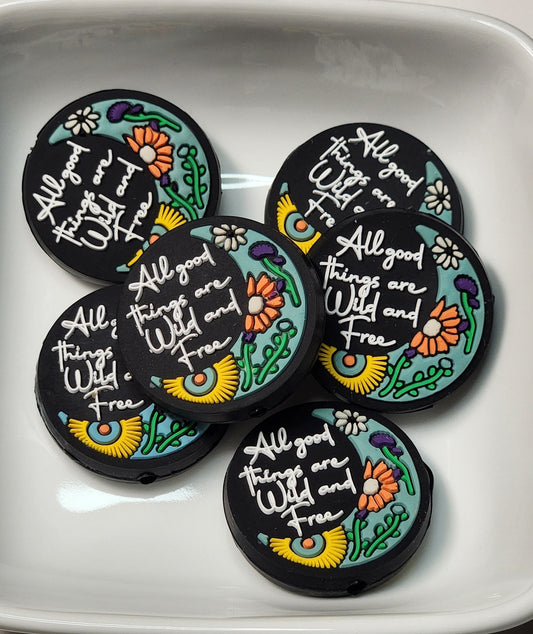 Wild and Free Silicone focal bead